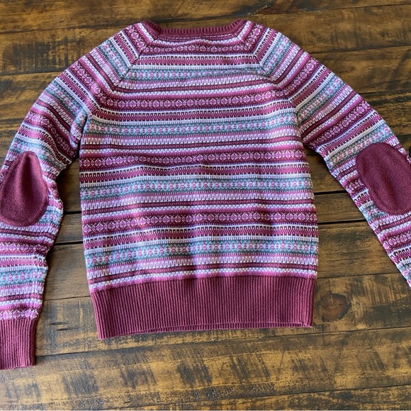 Bass Youth‎ Sweater Size S Medium Cotton Blend Red Maroone Striped Preppy 90s - Picture 6 of 8